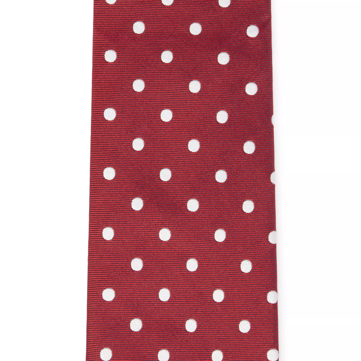 Red & White Polka Dot Silk Woven Tie