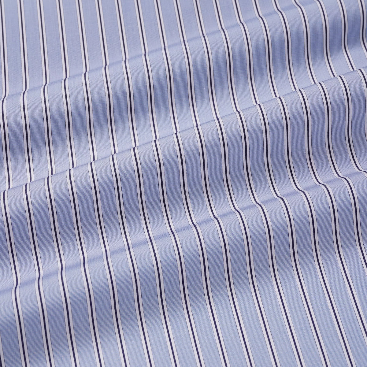 Blue & Navy Slim Fit Regent End on End Stripe Formal Shirt