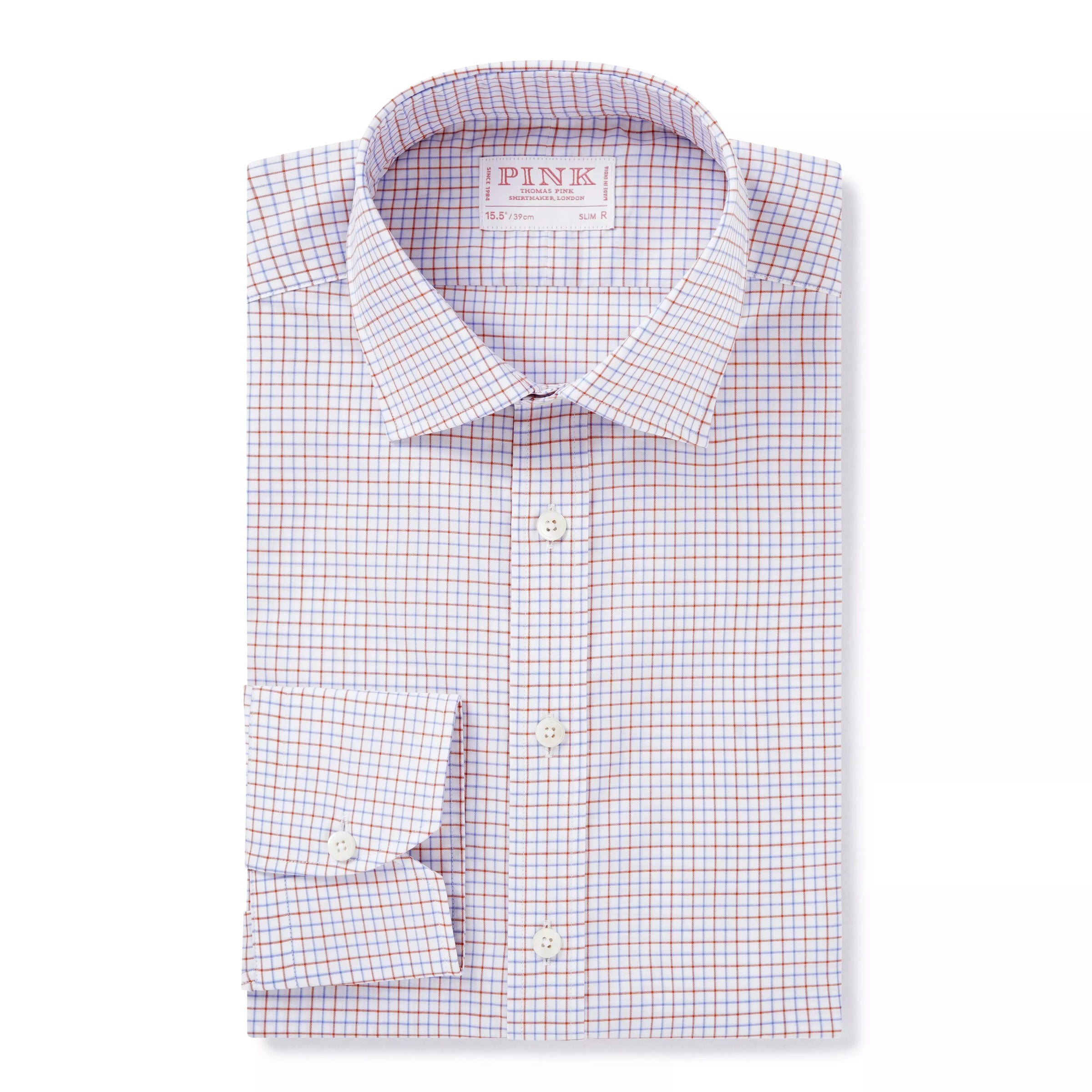 White & Multi Slim Fit Tattersall Check Formal Shirt