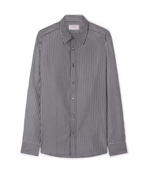 Black & White Tailored Fit Smart Casual Striped Poplin Shirt